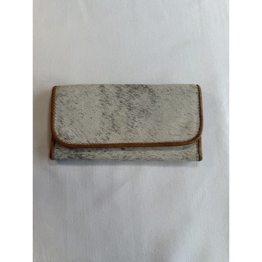 Western Tooled‎ Mexican Leather Tri-fold Wallet Horse Hair